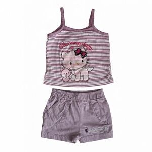 Sanrio | Charming Kitty Baby Girl 2 Piece Set - Pink and Purple Stripes